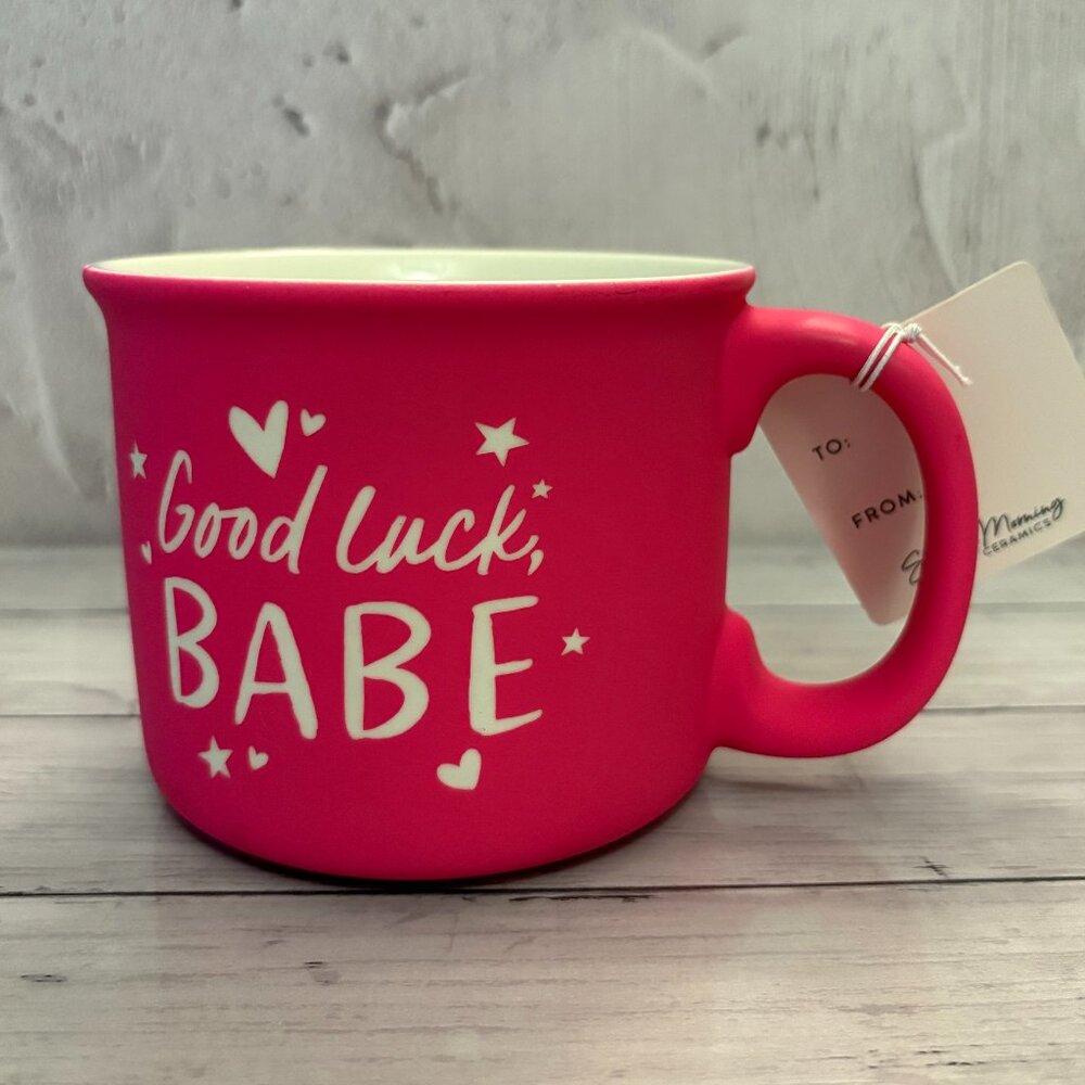 Pink "Good Luck, Babe" Soft Touch Mug Chappell Roan Coffee Mug NWT (SKU: 213MI)